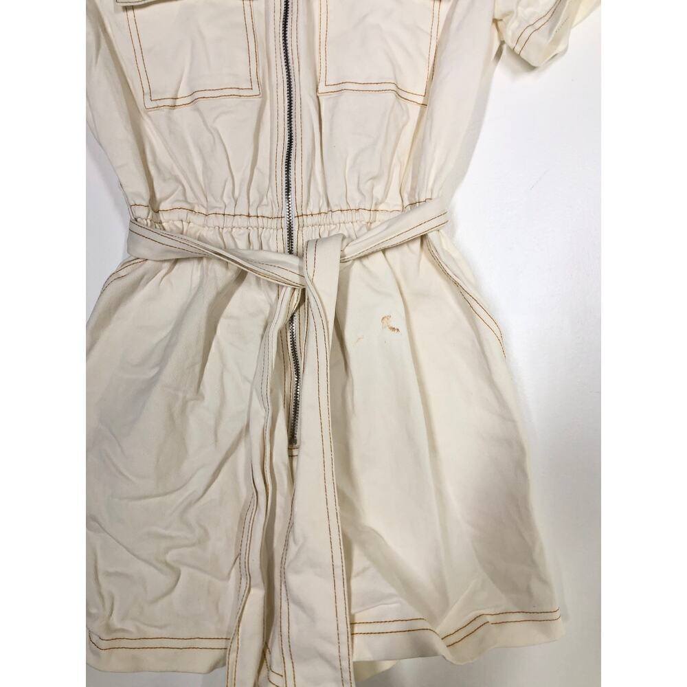 Peter Som Button Romper Belted Collared Full Zip … - image 3